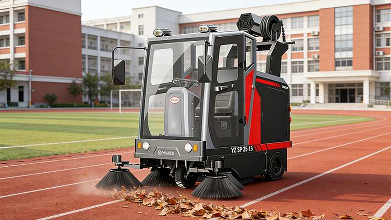 揚(yáng)子YZ-SP25-13駕駛式掃地機(jī)交付宜昌文鼎廣場，室外硬質(zhì)路面清潔新方案